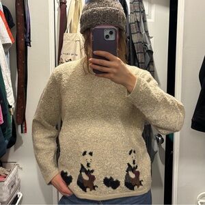 Cozy Sweater with Panda Design